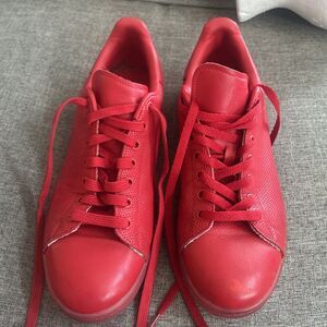 Adidas Stan Smith Scarlet Mens Size 10.5 Sneaker Shoes Triple Red Leather